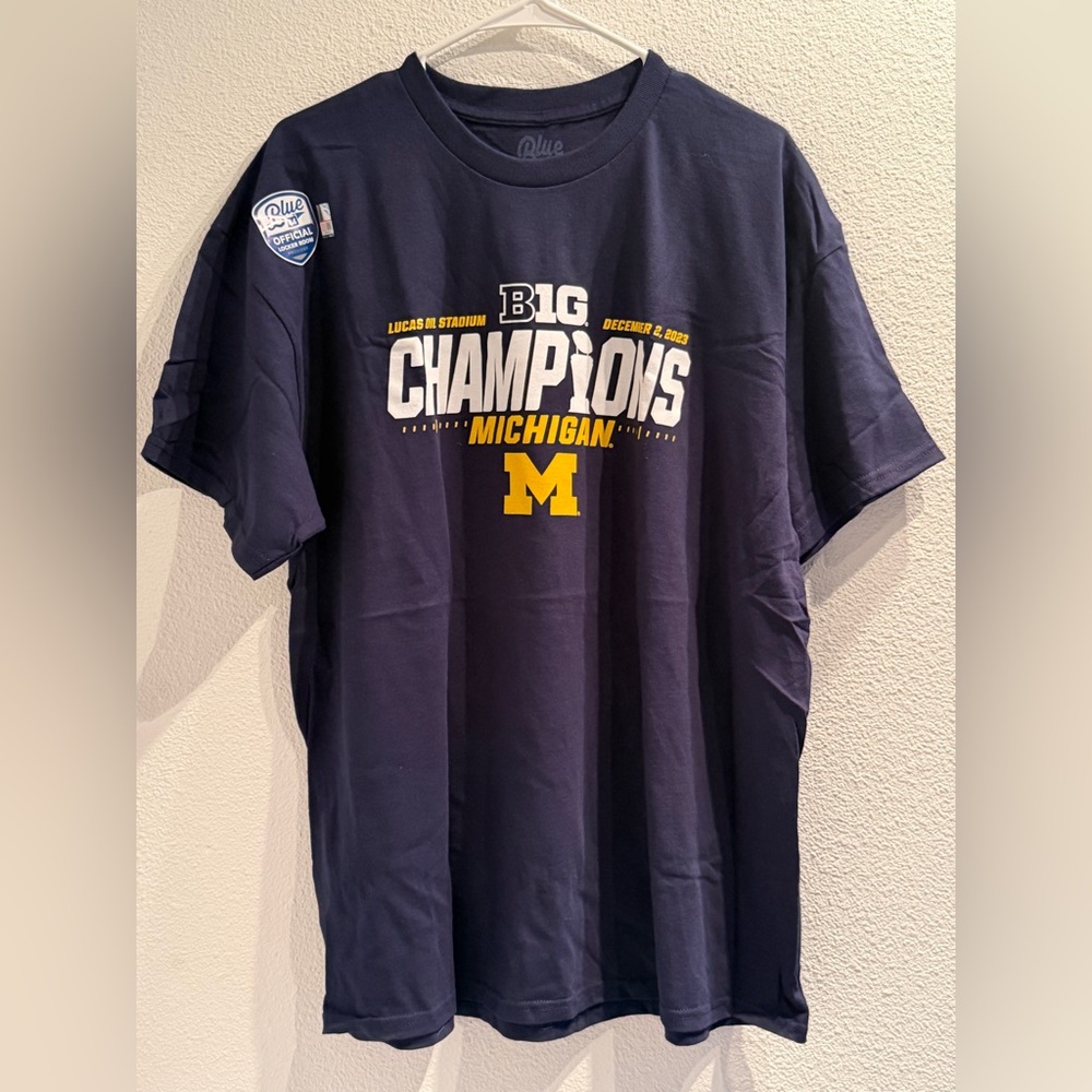 Blue 84 Michigan 2023‎ Big 10 Champions T-Shirt XL NWT